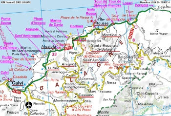 Carte du littoral de Balagne