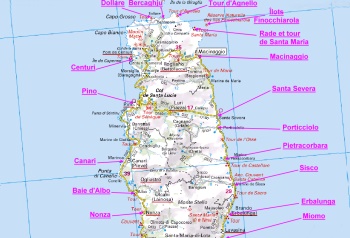 Carte du Cap Corse
