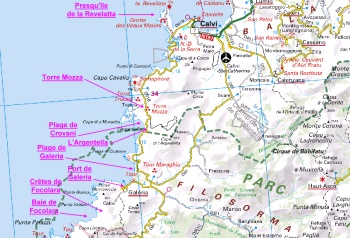 Carte du littoral du Falasorma