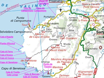 Carte du littoral du Capu di Senetosa Carte du littoral du Capu di Senetosa