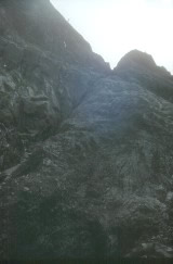 Falaise et fissure de Tondu en août 1992