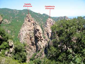 Aiguilles d'Urnucciu depuis le Grand Ravin Nord des Ferriate