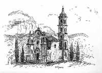 Eglise d'Ortiporio, dessin de Bernard Collet