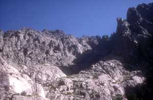 Les couloirs du Migliarellu depuis Tanelle en 1988